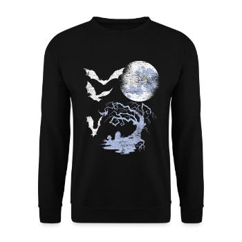 Chauve-souris Lune - Sweat-shirt Unisexe - noir - Devant - Alina (178cm) & Michal (187cm)