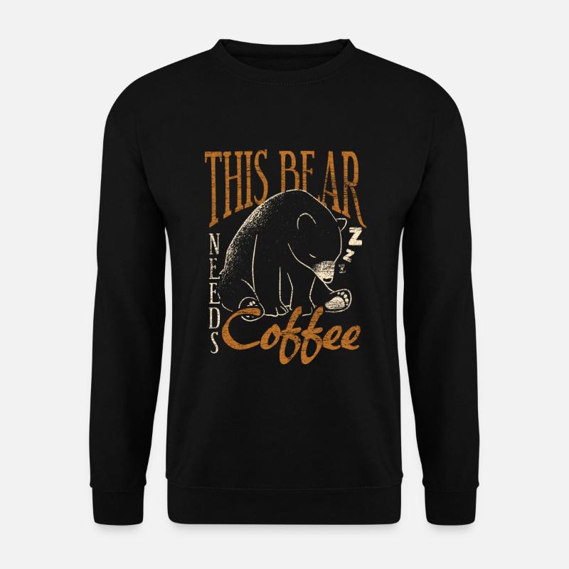 Bär Kaffee - Unisex Pullover - Schwarz