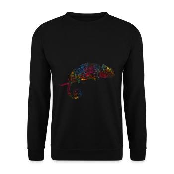 Chamäleon Farben - Unisex Pullover - Schwarz - Vorne - Alina (178cm) & Michal (187cm)