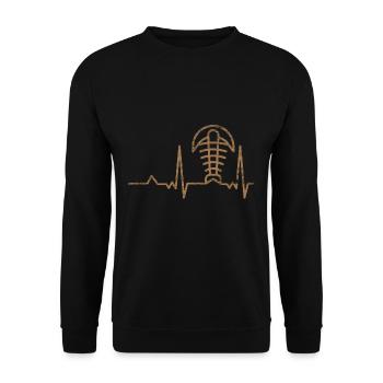 Fossil Pulse Heart - Unisex Sweatshirt - black - Front - Alina (178cm) & Michal (187cm)