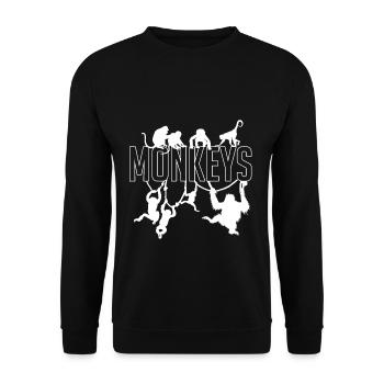 Apes Great apes - Unisex Sweatshirt - black - Front - Alina (178cm) & Michal (187cm)