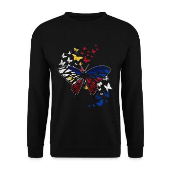Philippinen Paradies - Unisex Pullover - Schwarz - Vorne - Alina (178cm) & Michal (187cm)