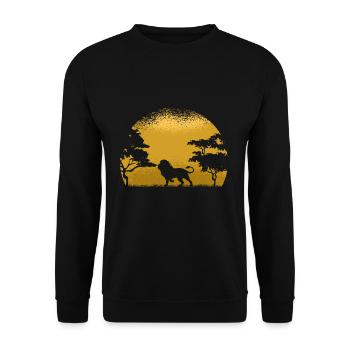 Lion Afrique - Sweat-shirt Unisexe - noir - Devant - Alina (178cm) & Michal (187cm)