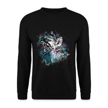 Hyäne Zoo - Unisex Pullover - Schwarz - Vorne - Alina (178cm) & Michal (187cm)