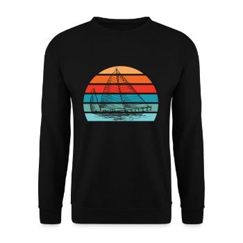Sailing Sailing Ship - Unisex Sweatshirt - black - Front - Alina (178cm) & Michal (187cm)
