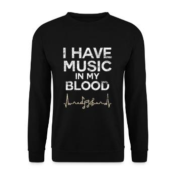 Rythme cardiaque musique - Sweat-shirt Unisexe - noir - Devant - Alina (178cm) & Michal (187cm)