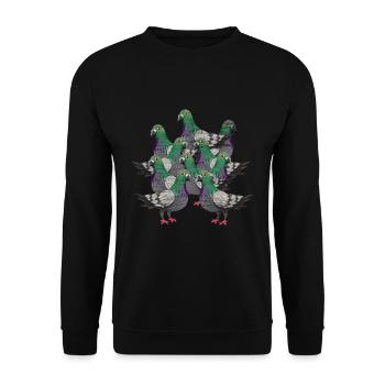 Pigeon pigeons - Unisex Sweatshirt - black - Front - Alina (178cm) & Michal (187cm)