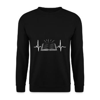 Reading heartbeat - Unisex Sweatshirt - black - Front - Alina (178cm) & Michal (187cm)