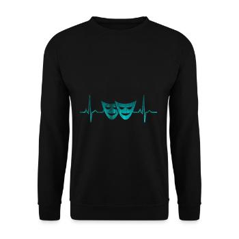 Theater Puls Herz - Unisex Pullover - Schwarz - Vorne - Alina (178cm) & Michal (187cm)