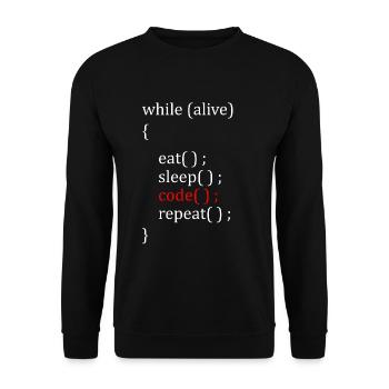 Informatiker Hobby - Unisex Pullover - Schwarz - Vorne - Alina (178cm) & Michal (187cm)