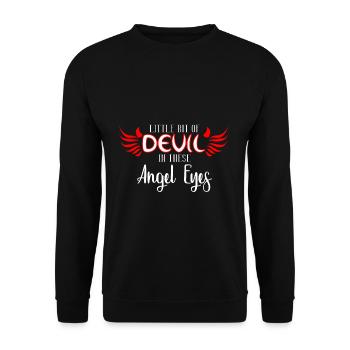 Devil Angel - Unisex Sweatshirt - black - Front - Alina (178cm) & Michal (187cm)