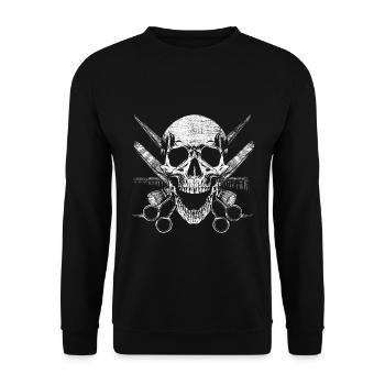 Friseur Held - Unisex Pullover - Schwarz - Vorne - Alina (178cm) & Michal (187cm)