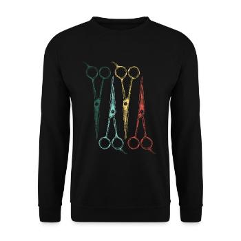 Friseur Haare - Unisex Pullover - Schwarz - Vorne - Alina (178cm) & Michal (187cm)