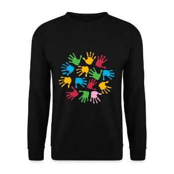 Kindergarten Basteln - Unisex Pullover - Schwarz - Vorne - Alina (178cm) & Michal (187cm)