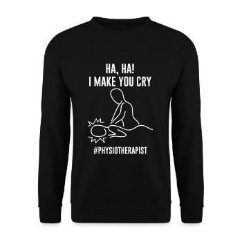 Physiothérapie Massage - Sweat-shirt Unisexe - noir - Devant - Alina (178cm) & Michal (187cm)