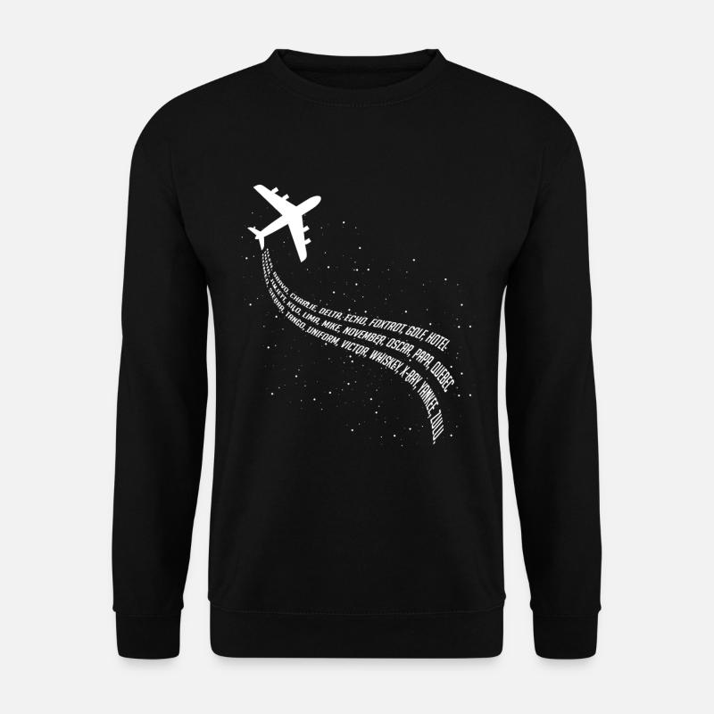 Pilot Airplane Globe - Unisex Sweatshirt - black