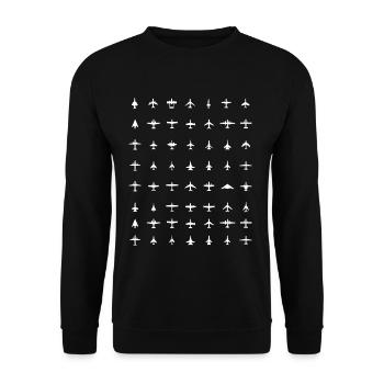 Avion pilote - Sweat-shirt Unisexe - noir - Devant - Alina (178cm) & Michal (187cm)