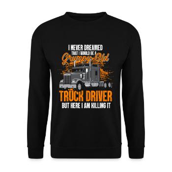 Chauffeur de camion - Sweat-shirt Unisexe - noir - Devant - Alina (178cm) & Michal (187cm)
