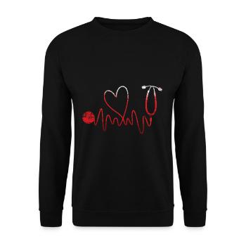 Doctor heart pulse - Unisex Sweatshirt - black - Front - Alina (178cm) & Michal (187cm)
