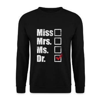 Arzt Doktortitel - Unisex Pullover - Schwarz - Vorne - Alina (178cm) & Michal (187cm)