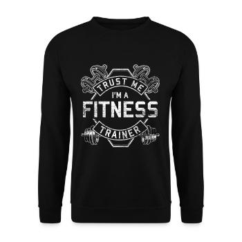 fitness trainer - Unisex Sweatshirt - black - Front - Alina (178cm) & Michal (187cm)