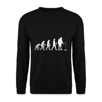 Evolution de la pêche sur glace - Sweat-shirt Unisexe - noir - Devant - Alina (178cm) & Michal (187cm)
