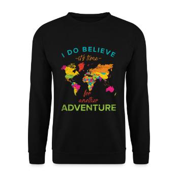to travel - Unisex Sweatshirt - black - Front - Alina (178cm) & Michal (187cm)