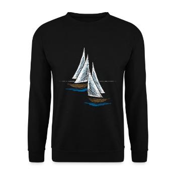 Bateau à voile - Sweat-shirt Unisexe - noir - Devant - Alina (178cm) & Michal (187cm)