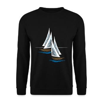 Sailing ship - Unisex Sweatshirt - black - Front - Alina (178cm) & Michal (187cm)