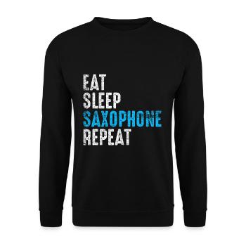Saxophon - Unisex Pullover - Schwarz - Vorne - Alina (178cm) & Michal (187cm)