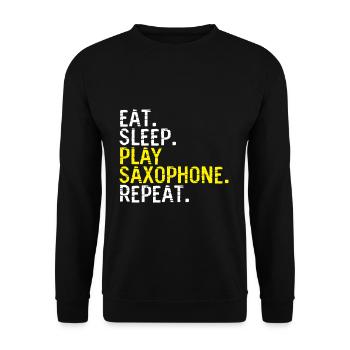 Passe-temps saxophone - Sweat-shirt Unisexe - noir - Devant - Alina (178cm) & Michal (187cm)