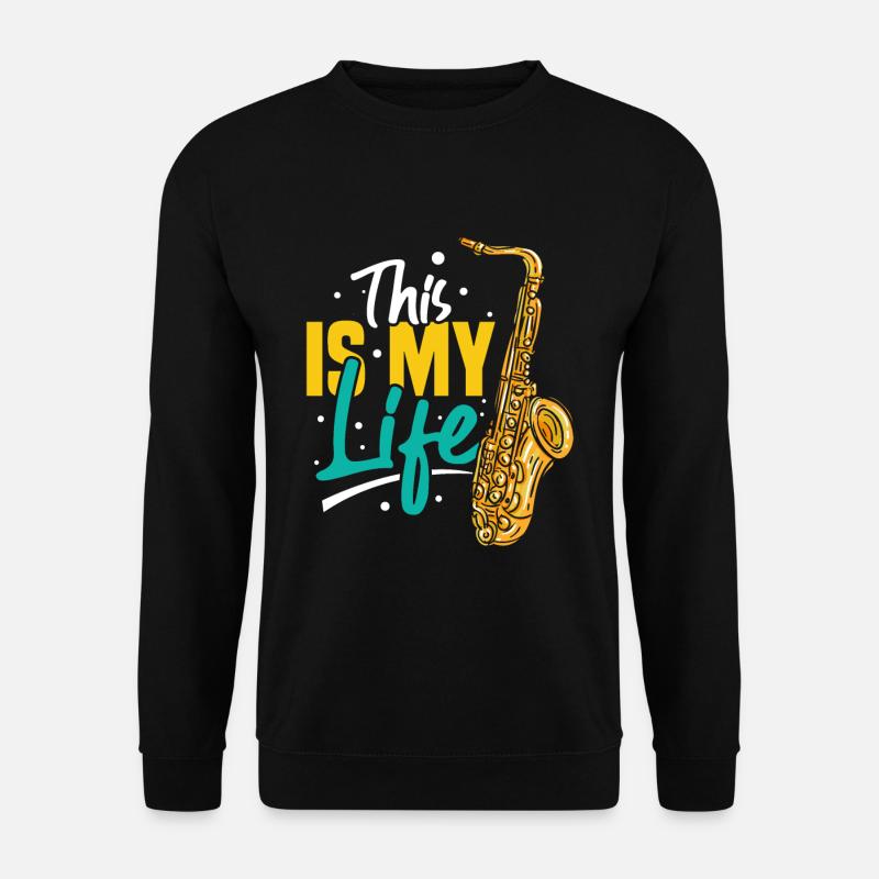 Saxophon Saxophonist - Unisex Pullover - Schwarz