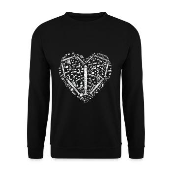 flute - Unisex Sweatshirt - black - Front - Alina (178cm) & Michal (187cm)