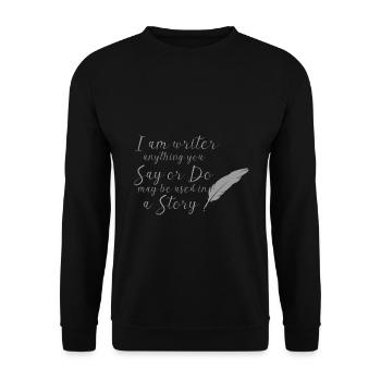 Autor Geschichte - Unisex Pullover - Schwarz - Vorne - Alina (178cm) & Michal (187cm)