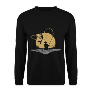 Fishing Fishermen - Unisex Sweatshirt - black - Front - Alina (178cm) & Michal (187cm)