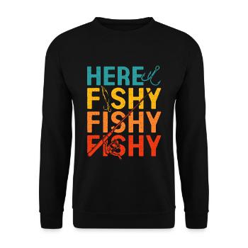 Hameçon de pêche - Sweat-shirt Unisexe - noir - Devant - Alina (178cm) & Michal (187cm)