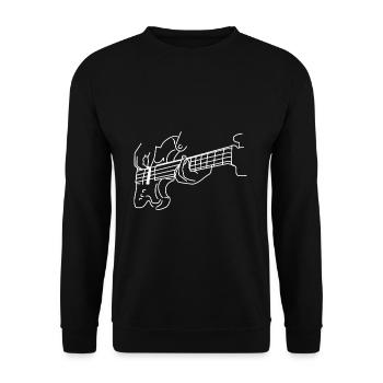 Instrument de musique basse - Sweat-shirt Unisexe - noir - Devant - Alina (178cm) & Michal (187cm)