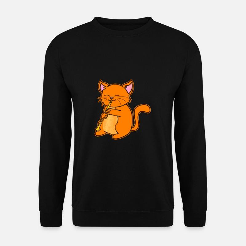 Chat Clarinette - Sweat-shirt Unisexe - noir