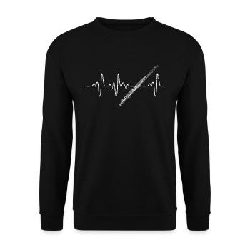 Flute heart pulse - Unisex Sweatshirt - black - Front - Alina (178cm) & Michal (187cm)