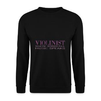 Violine Musik - Unisex Pullover - Schwarz - Vorne - Alina (178cm) & Michal (187cm)