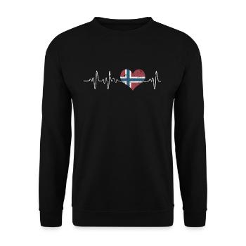 Norway heart pulse - Unisex Sweatshirt - black - Front - Alina (178cm) & Michal (187cm)