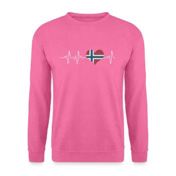 Battement de coeur de la Norvège - Sweat-shirt Unisexe - rose - Devant