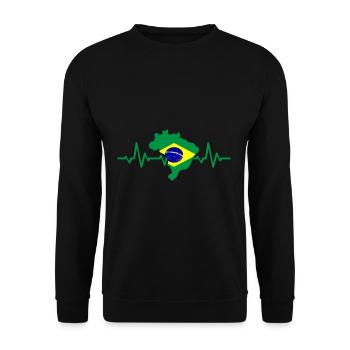 Brazil heart pulse - Unisex Sweatshirt - black - Front - Alina (178cm) & Michal (187cm)