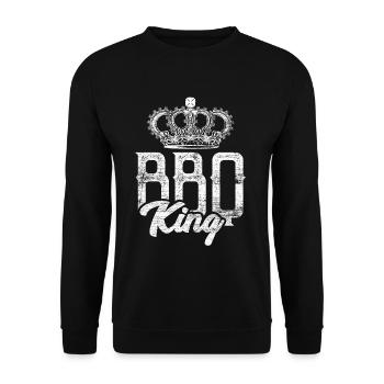 Grilling Grill King - Unisex Sweatshirt - black - Front - Alina (178cm) & Michal (187cm)