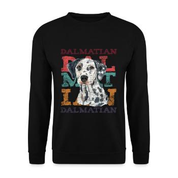Dalmatiner - Unisex Pullover - Schwarz - Vorne - Alina (178cm) & Michal (187cm)