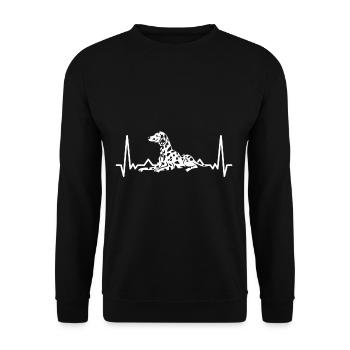 Dalmatian heart pulse - Unisex Sweatshirt - black - Front - Alina (178cm) & Michal (187cm)