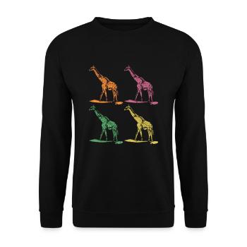 Girafe girafes - Sweat-shirt Unisexe - noir - Devant - Alina (178cm) & Michal (187cm)