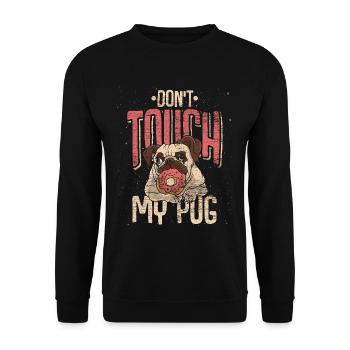 Mops Schatz - Unisex Pullover - Schwarz - Vorne - Alina (178cm) & Michal (187cm)