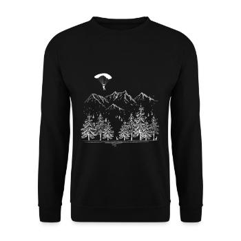 Montagnes de parapente - Sweat-shirt Unisexe - noir - Devant - Alina (178cm) & Michal (187cm)