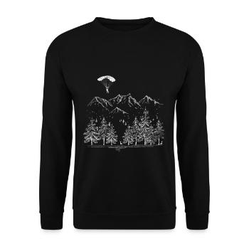 Montagnes de parapente - Sweat-shirt Unisexe - noir - Devant - Alina (178cm) & Michal (187cm)